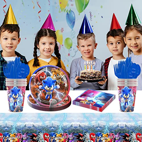 Sonic Birthday Party Set,Nesloonp 71pcs