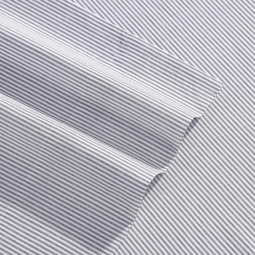Image of Tommy Hilfiger - Full Size Sheets Set, Crisp & Tailored Cooling Sheets w /a Naturally Smooth Cotton Percale Lightweight Feel - Bed Sheets w /Matching Pillowcases & Fitted Sheet (Ithaca Stripe Blue)