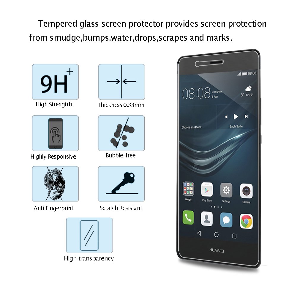SHOWGOOD - Schermo LCD per Huawei P9 Lite con cornice di ricambio per display LCD Huawei P9 Lite VNS-L31 L21 L19 (oro senza cornice