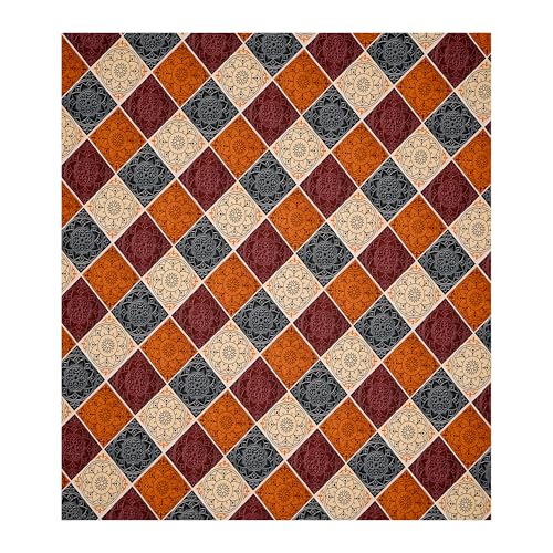 Image of Kuber Industries Cotton 150 TC Double Bedsheet With 2 Pillow Covers | Machine Washable Soft Bedsheet For Living Room, Home & Hotels | Rangoli Design - Brown & Black