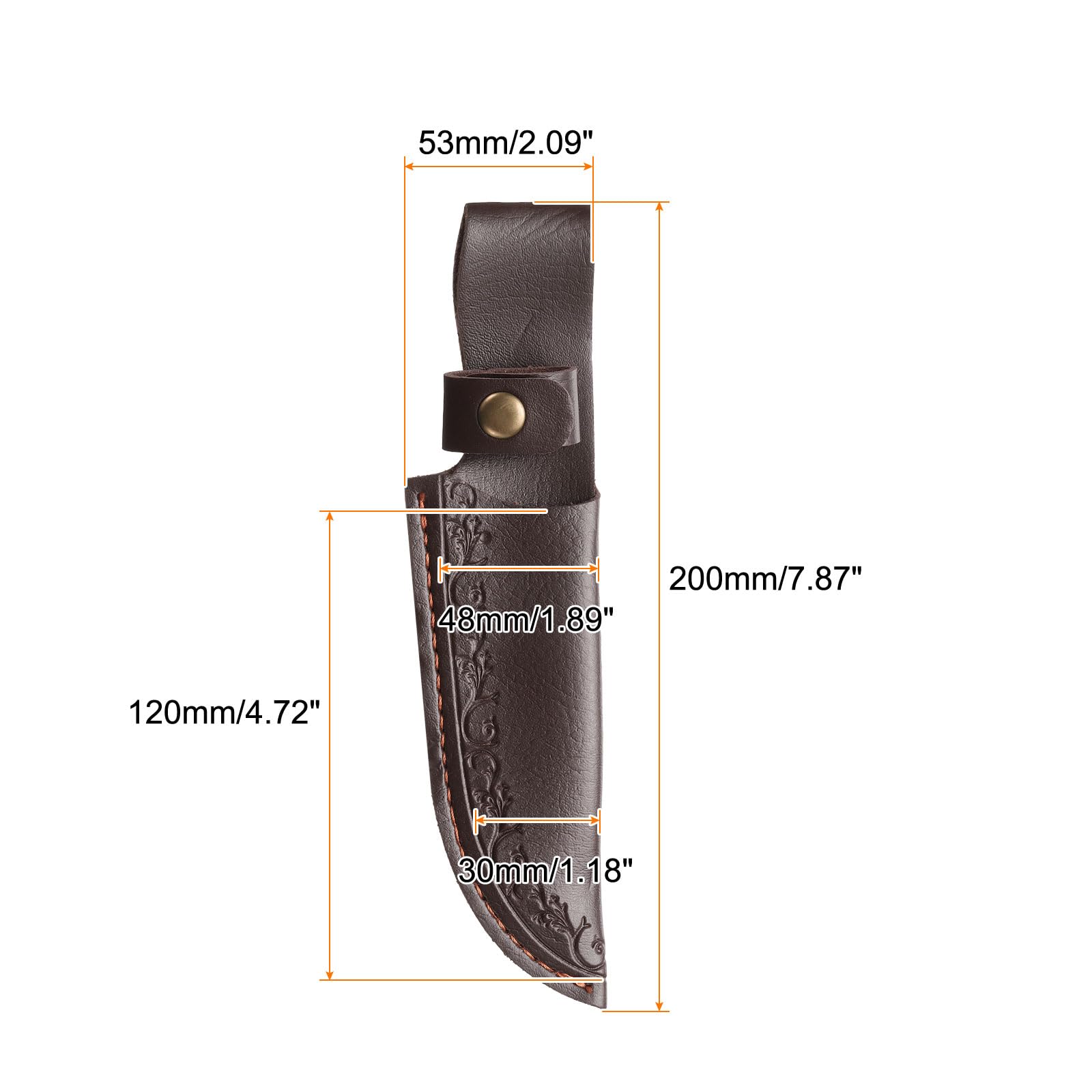 QUARKZMAN Funda De Cuchillo 7.87" Longitud Cuero Auténtico Portafundas Para Cuchillo Plegable Para Senderismo Campamento Ciclismo Y Excursionismo Marrón Oscuro