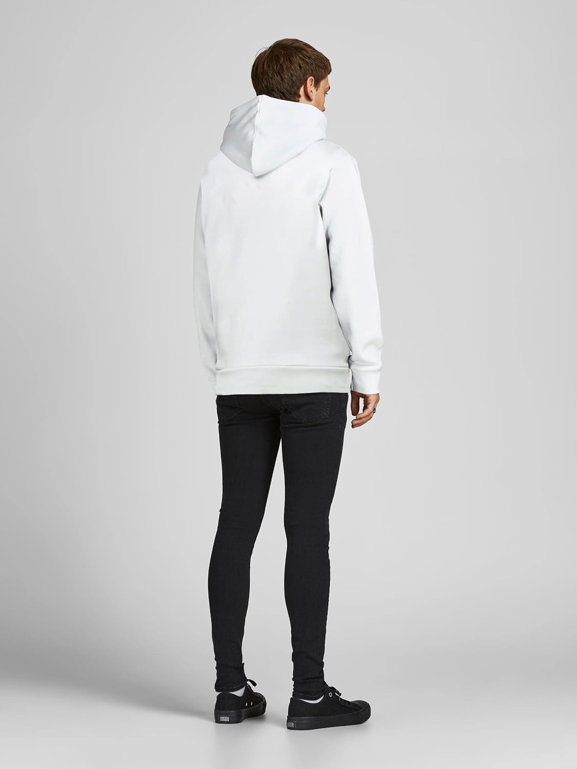 JACK & JONES Sweat à Capuche Molleton Blanc XS: Confort et Style Classique - Image détaillée