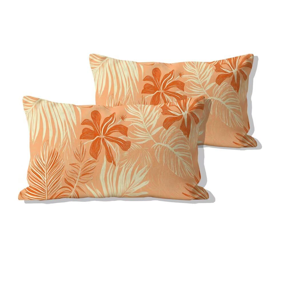 Taie d'oreiller 50x70cm orange en velours doux pour embellir le lit