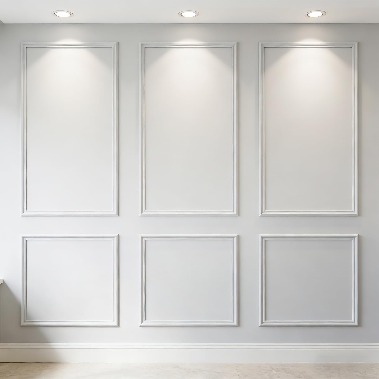 6 Frames Pre-Cut Wall Molding Kit, Ready to Assemble 3 Top 3 Bottom Frame, No Adhesive Backing Wall Panelling Kits Pre-Cut Wainscoting Panels for Wall Bedroom Decor Home DIY No Adhesive Backing