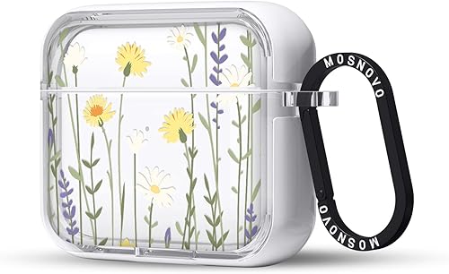 Miniatura 111 de MOSNOVO Funda protectora transparente para AirPods Pro 3, con anillo de metal duro de lujo de doble capa a prueba de golpes, diseñado para AirPods
