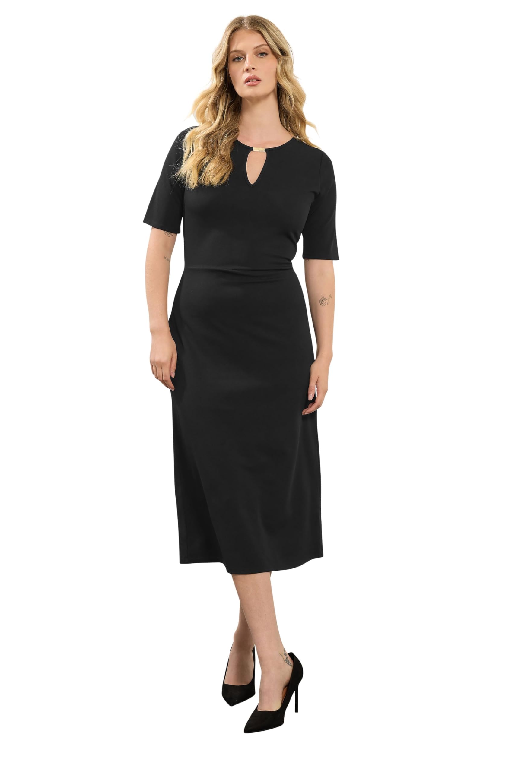 Long Tall Sally Women's Black - Lts Tall Keyhole Midi Dress