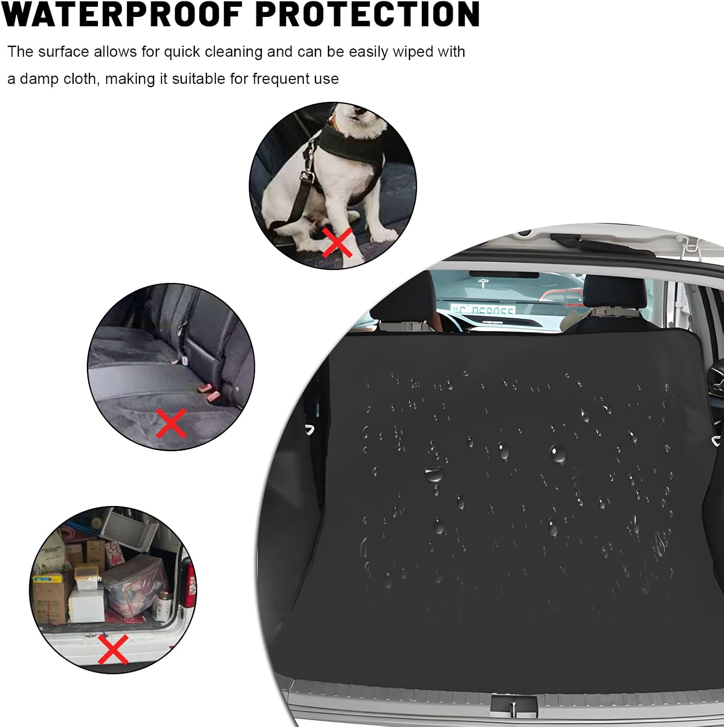 Car Cargo Protective Liner for Dogs, Water Resistant Scratchproof Auto Rear Trunk Pet Mat, Foldable Pet Cargo Cover Non-Slip Interior Protector for Cars SUVs Trucks