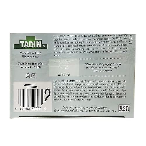 Vista 13 de Tadin Herb & Tea Co. Té de hierbas de hibisco. Sin cafeína. 24 bolsas de té. 1.44 oz. Paquete de 6