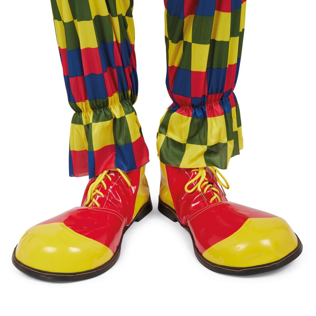 P'TIT Clown - 66672 - Chaussures de Clown - Clown Shoes - Jaune et Rouge - Accessoire de Déguisement - Carnaval, Fêtes à Thèmes, Halloween, Soirées Costumées - Taille Unique - Adulte - Jaune, Rouge