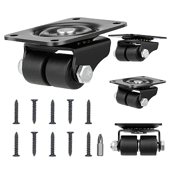 1 Inch Caster Wheels Set of 4, Heavy Duty Swivel Casters for Furniture
