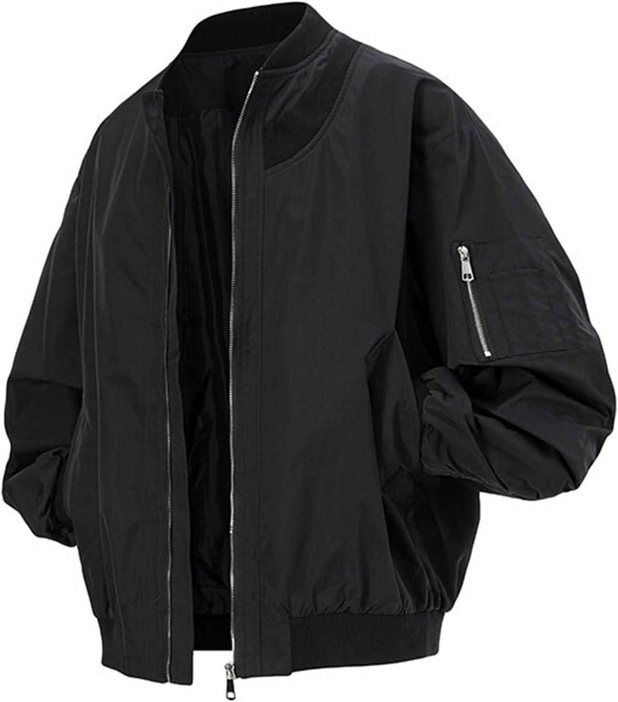 メンズ ベースボールカラー ソリッドカラー ルーズジャケット ファッション カジュアル カーディジャケット ジッパー パラグラフ ベ