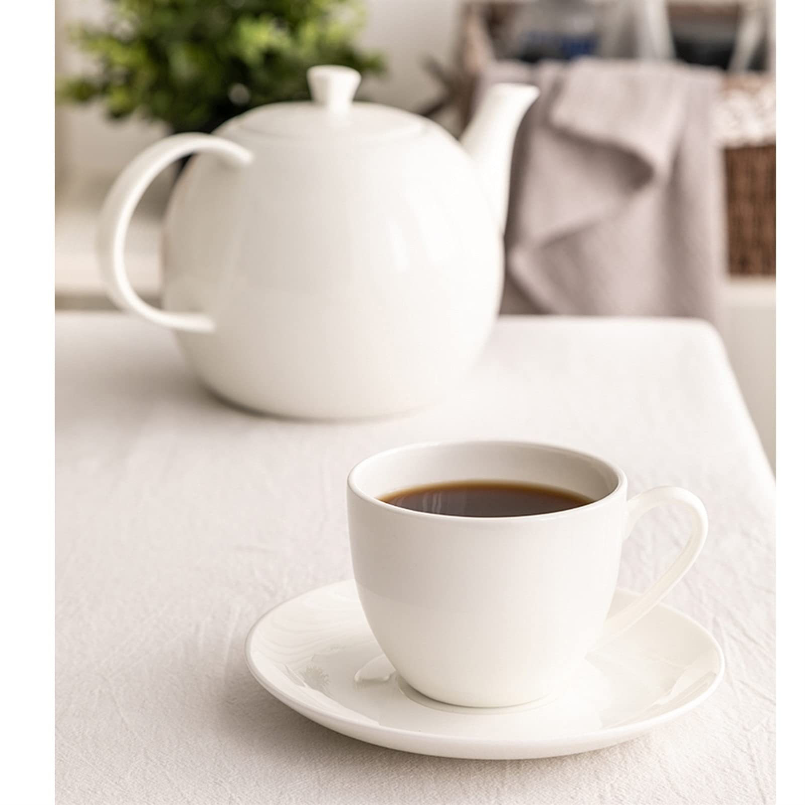 Kubek do kawy ceramiczny zestaw kubków do kawy czysta biała porcelana kostna prosty zestaw filiżanek i spodków do kawy kubek do herbaty popołudniowa filiżanka do herbaty