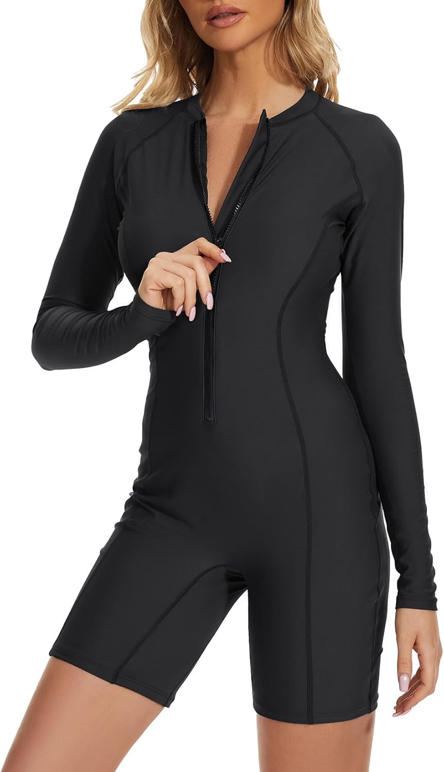 Century Star UPF 50+ Modest Long Sleeve Swimsuits for Women Bathing Suit Rash Guard Surfing One Piece High Neck Swimwear - Image 2
