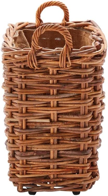 Wovenhill | Bamboo Rattan Large Log Basket With Wheels & Hoop Handles | W70 x D45 x H70cm