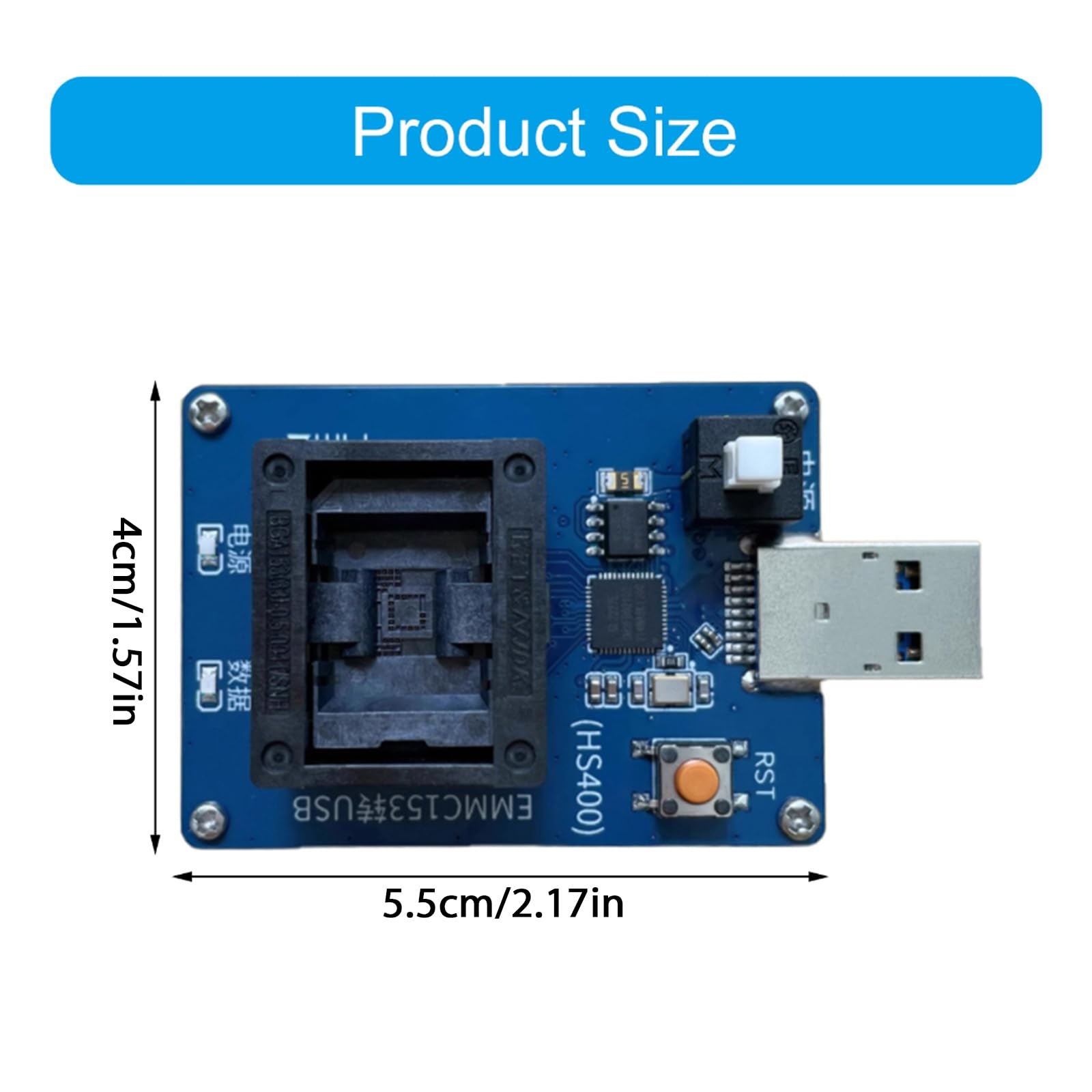 Prise de programmation USB en lecture-écriture pour test de puce PCB QBCX0219036 Prise programmateur USB pour électronique électronique intelligente
