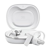 JBL Sense Pro Cuffie Open-Ear True Wireless, Hi-Res Audio, fino a 38 Ore di Autonomia, Resistenti ad Acqua e Polvere IP54, Tecnologia JBL OpenSound e Spatial Sound, Bianco