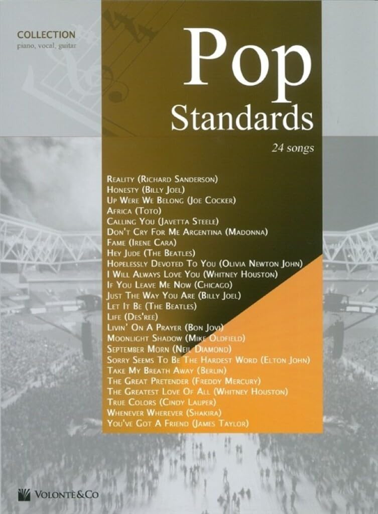 Pop standards collection partition musique variétè internationale piano voix guitare livre 24 titres