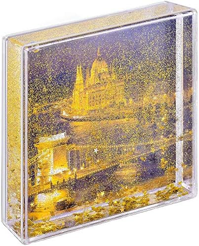 Gold Picture Frames 4x4 Glitter Picture Frame Picture Frame Cute Liquid Acrylic Photo Frames for Family Friends Couples Gifts, Mount for 4x4 inch (10x10 cm) Picture