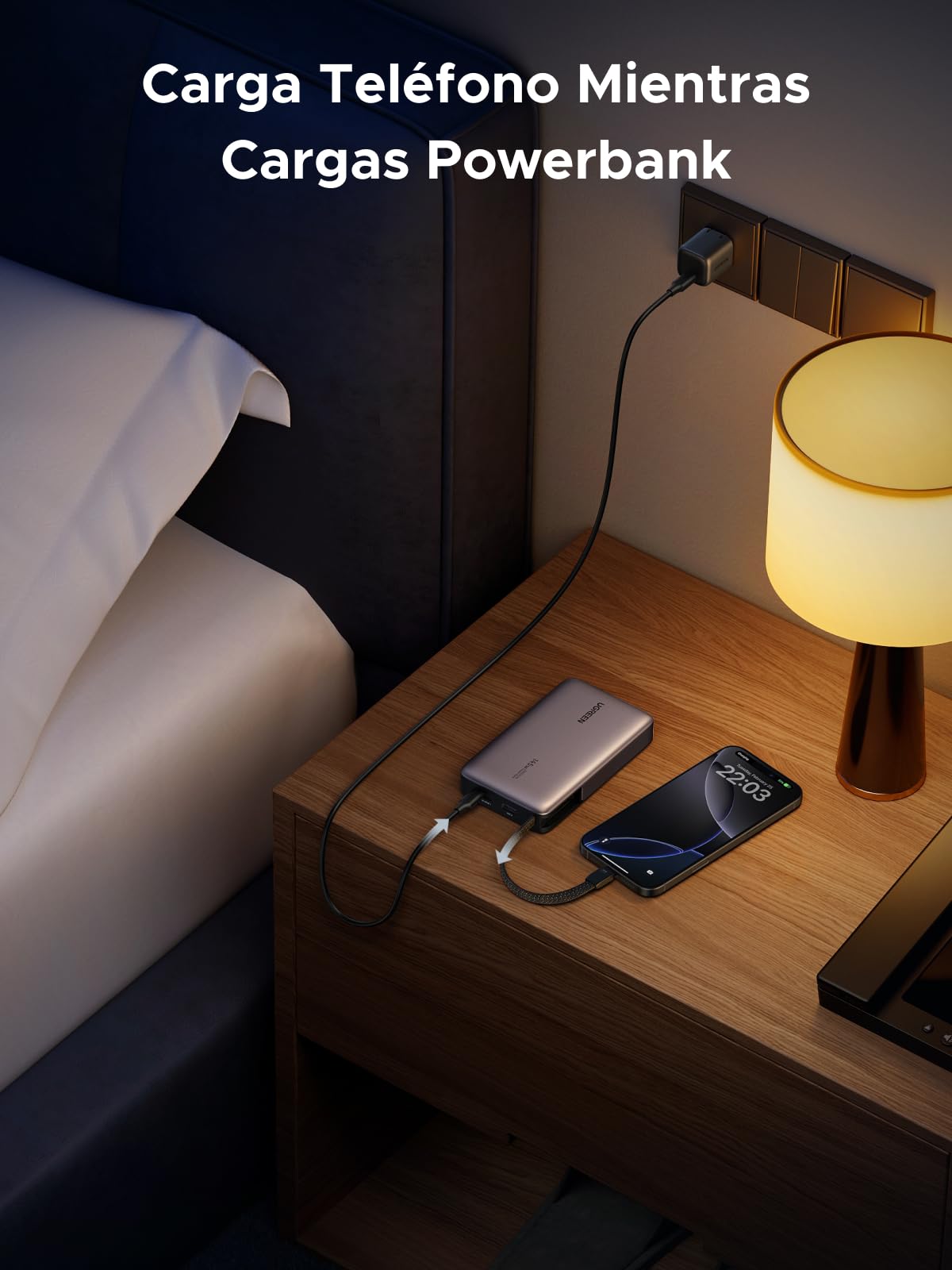UGREEN Nexode 145W Power Bank 20000mAh Batería Externa Carga Rápida PD3.0 100W Cable USB C Integrado Cargador Portátil PC LED Compatible con iPhone 17 16 15 Plus Pro MAX Galaxy S25 S24 MacBook iPad