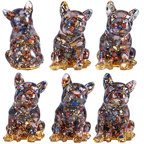 Nupuyai Various Stones French Bulldog Carved Crystal Animal Statue Ornament - Image 4