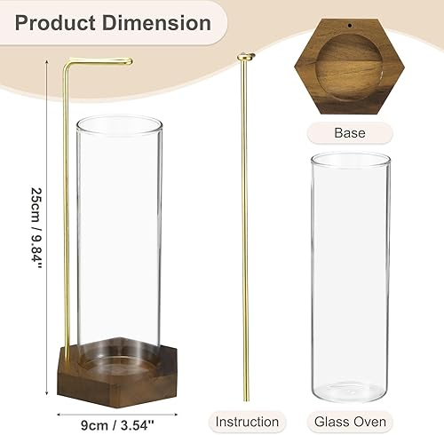 Miniatura 2 de uxcell Soporte para incienso, quemador de incienso moderno con colector de cenizas de vidrio extraíble, soporte para varillas de incienso volador
