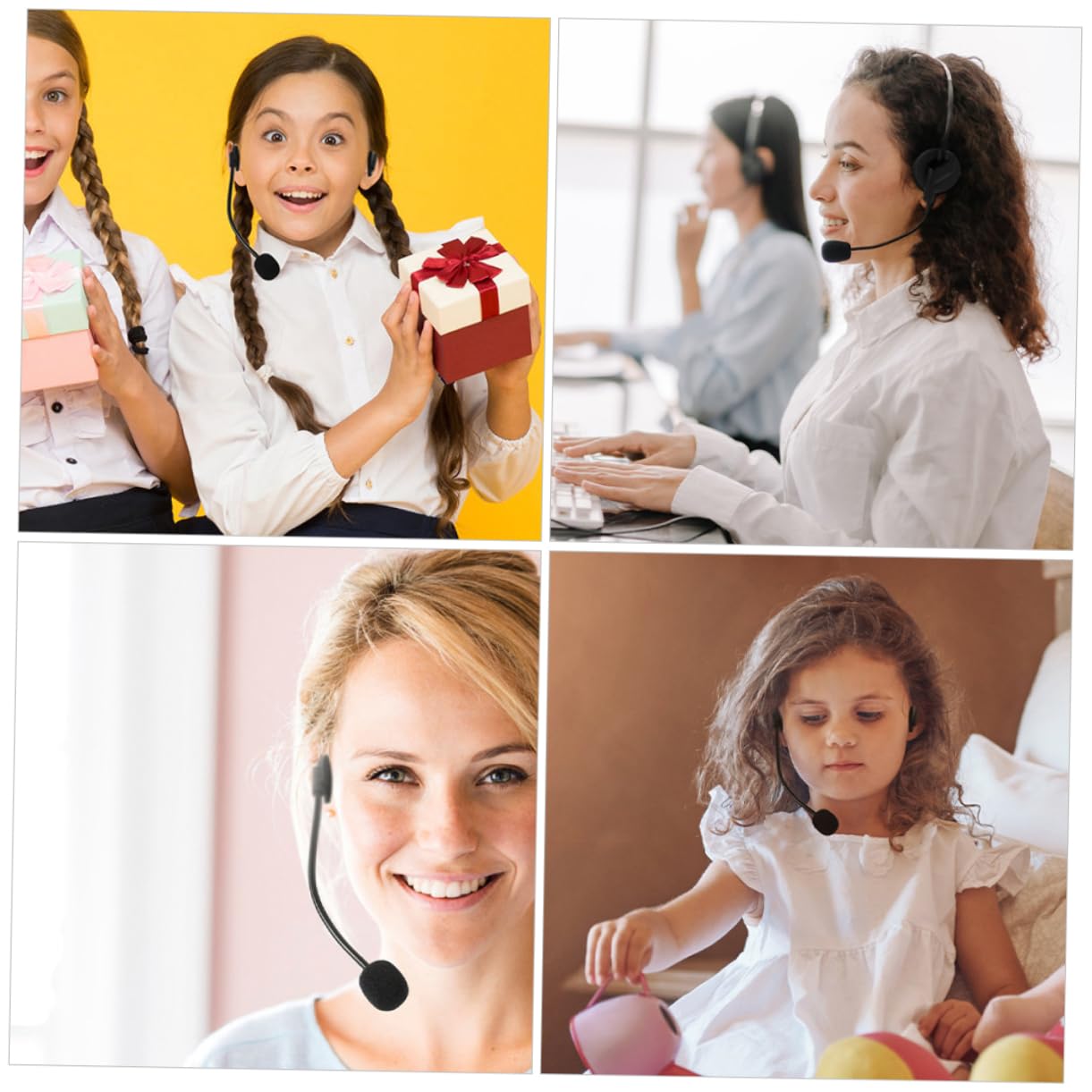 Veemoon 5pièces Lot de Casques Micro Factices pour Déguisement Accessoires de Scène pour Halloween et Cosplay Microphone Jouet pour Chanteurs