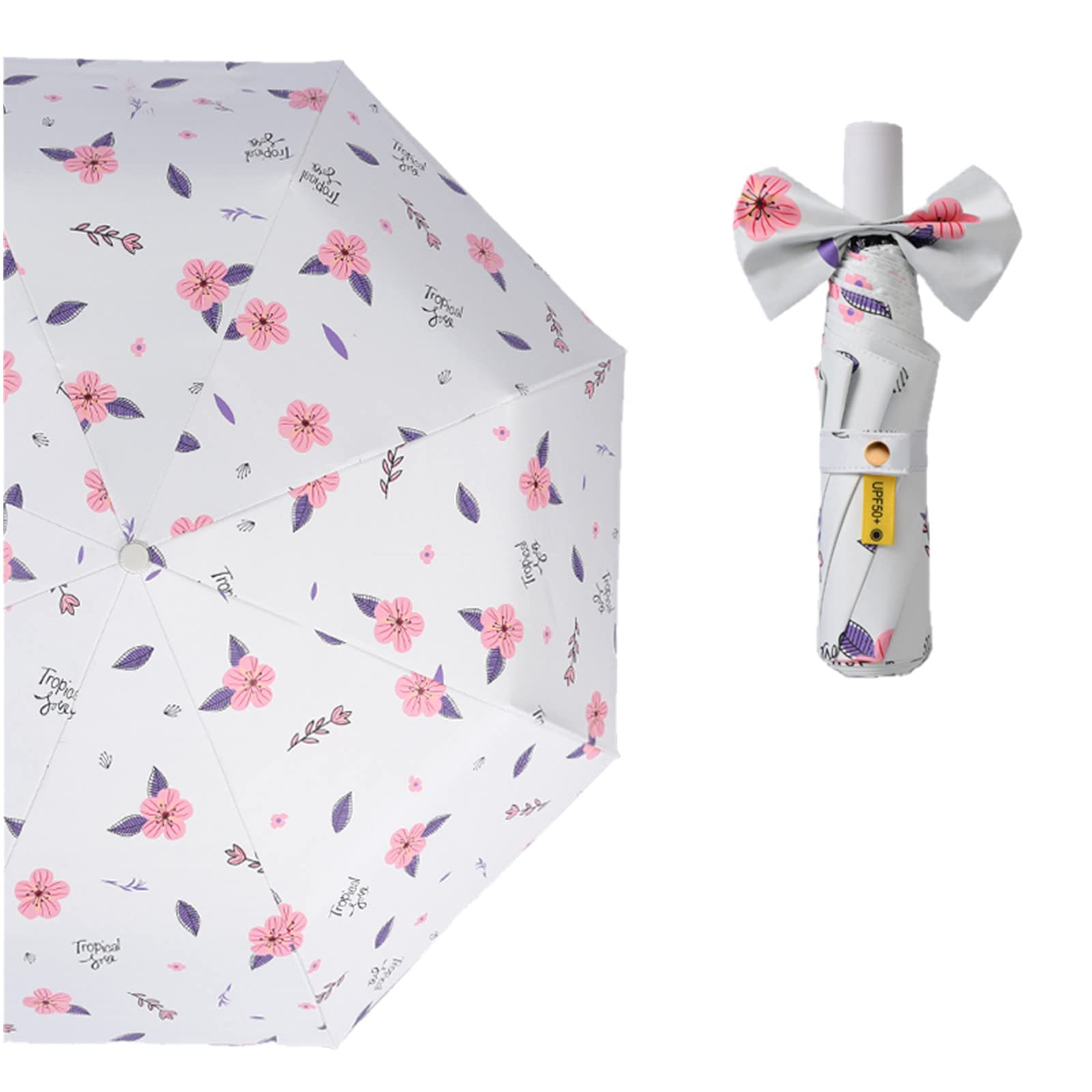 Parapluie Sun-Parapluie pour Femme Sunscreen Protection UV Protection UV Compact Portable Portable Parapluie Soleil Et Pluie Dual-Usage-O