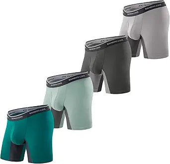 BAMBOO COOL Underwear for Men Boxer Briefs Soft Comfortable Men's Underwear Bamboo Viscose Breathable Underwear 4 Pack