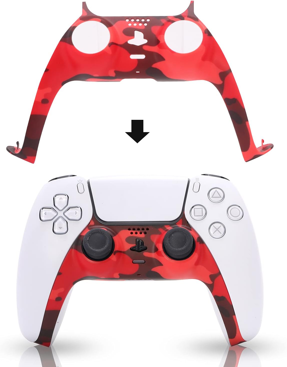 PS5 Controller Accessories, Decoration for PS5 DualSense Controller - Camouflage Red