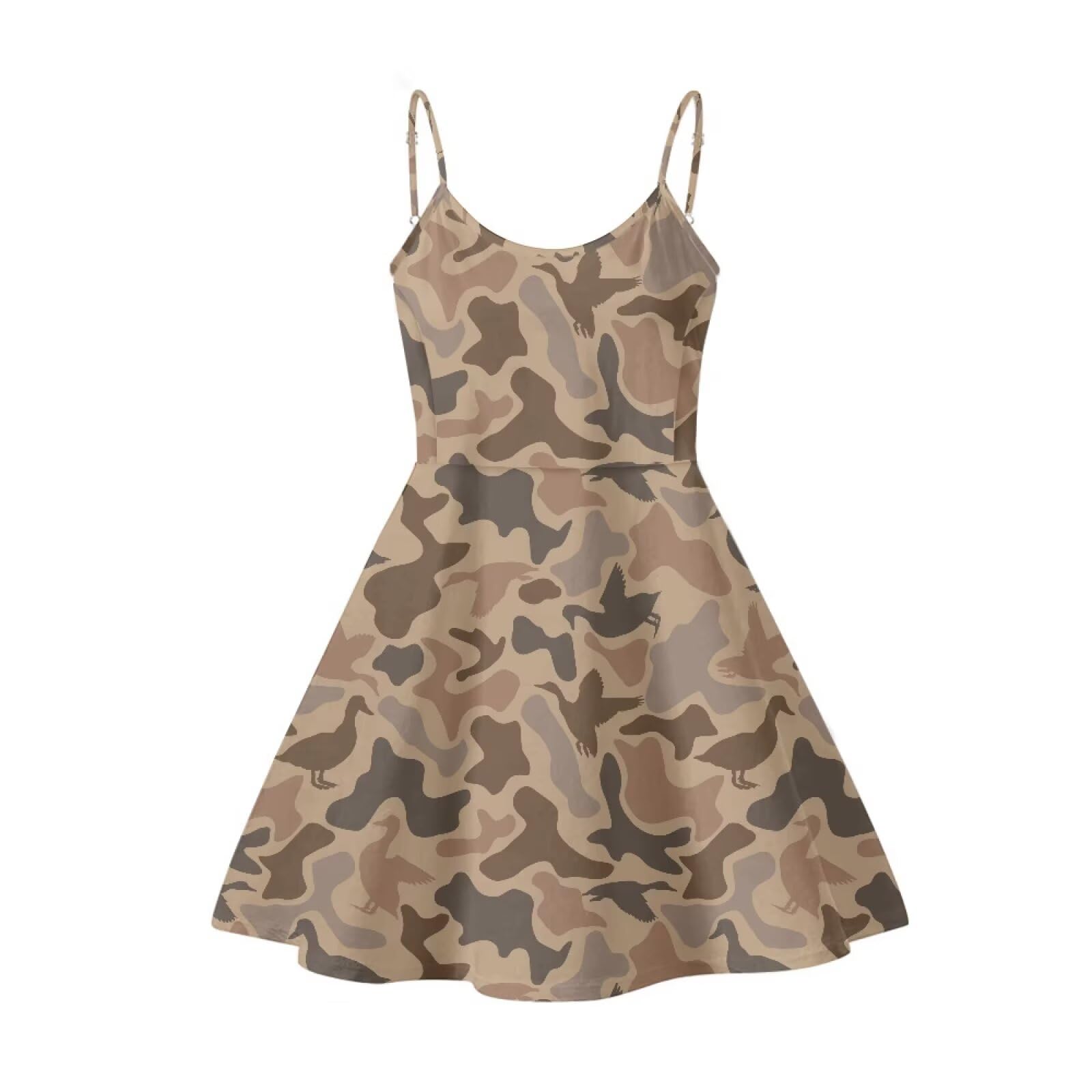 Women's Spaghetti Strap Dress Summer Casual Swing Sundress Girls Beachwear Swing Mini Dress