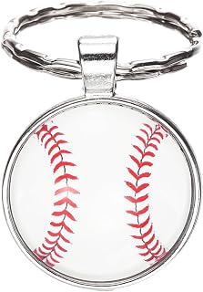 HARFINGTON Domed Keychain Metal Sports Ball Key Chain Zinc Alloy Pendant for Birthday Supplies Sport Lovers