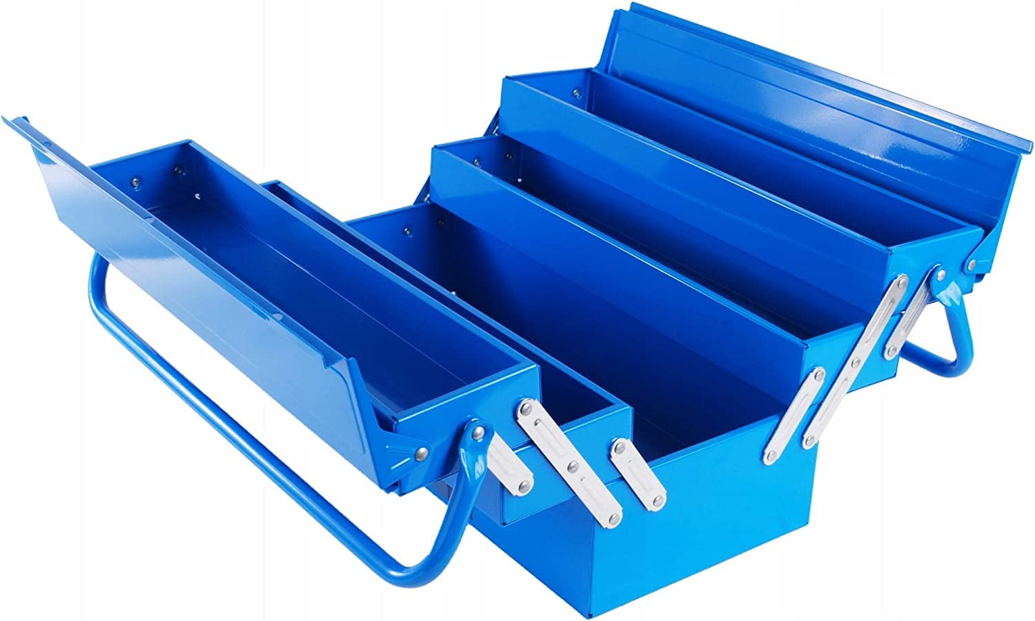 Högert Technik Cassetta degli attrezzi in metallo per attrezzi e piccoli oggetti, cassetta degli attrezzi, 45 x 20,5 x 20 cm, scatola con scomparti completamente accessibili, valigetta robusta