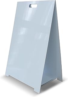 Flipside Products 35.5"x 23" Double- Sided Corrugated Plastic Dry Erase Marquee Easel, Signboard, Indoor Outdoor, Sidewalk Curb Sign, White