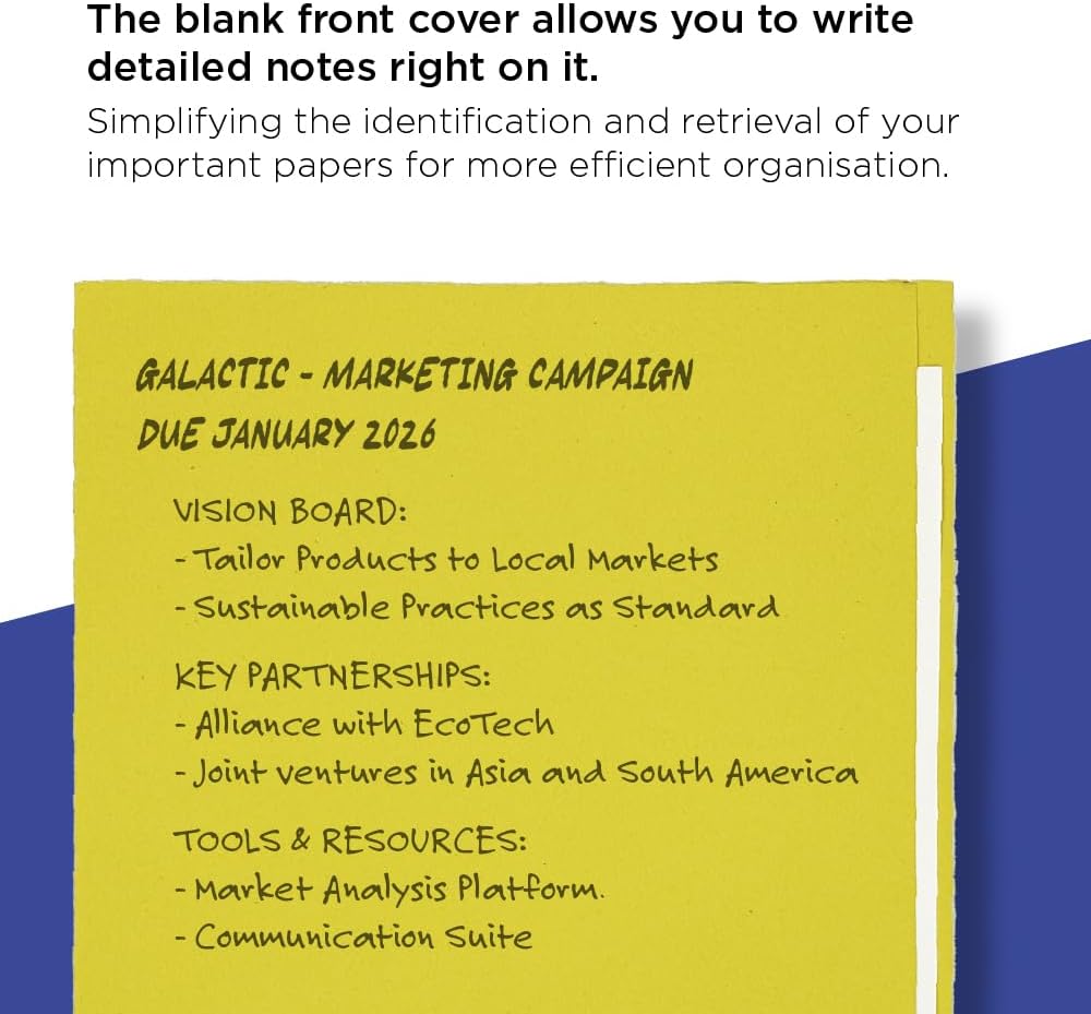 Exacompta - Ref FS250-YLWZ - Guildhall - Square Cut Folder, 250gsm Medium Weight Manilla, 349 x 242mm, A4 & Foolscap, Approx. 100 Sheets, Blue Angel Certified - Yellow, Pack of 100 5 61JLUKU4ngL. AC SL1000