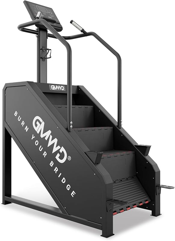 GMWD Máquina paso a paso para escaleras, escalador de escaleras de grado comercial con Bluetooth, máquina para escaleras para cardio, 15 niveles de resistencia, 24-164 pasos/min, máquina de ejercicios con pantalla LED para el hogar