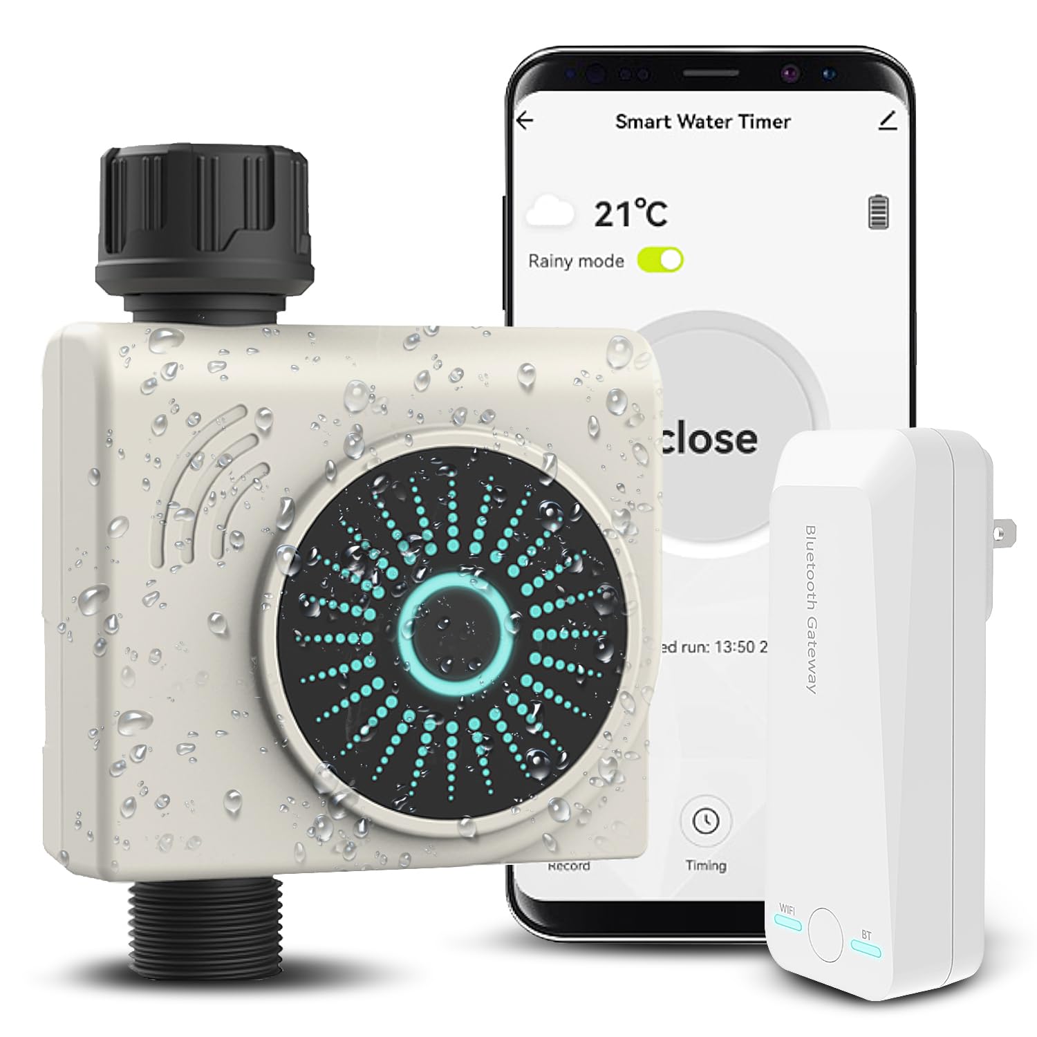 散水タイマー 出水2口 WiFi機能 ソーラーパネル付 単設定 アプリ接続 Amazon.co.jp: Moongiantgo 散水タイマー 出水2口 WiFi機能