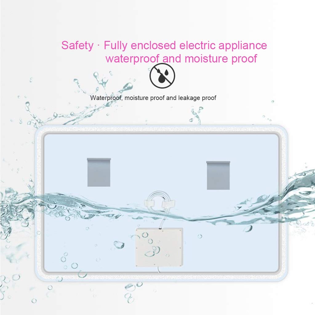 Specchio Trucco Specchio per il trucco Specchio da parete per bagno, anti-appannamento con pulsante a sfioramento Specchio da parete a figura intera con cornice Specchi da toeletta rettangolari da app
