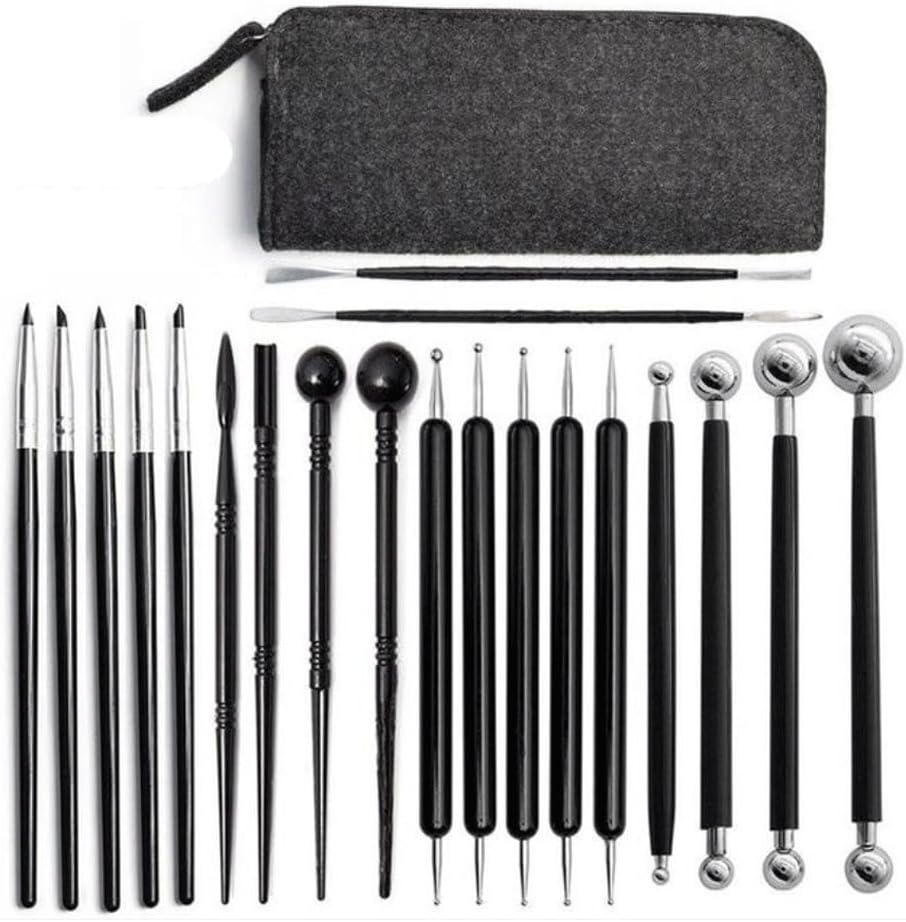 20 PCS with Bag Ceramic Wax Clays Carving Tools Pottery Sculpting Modeling Tool Set Pottery Clay Sculpting Tools