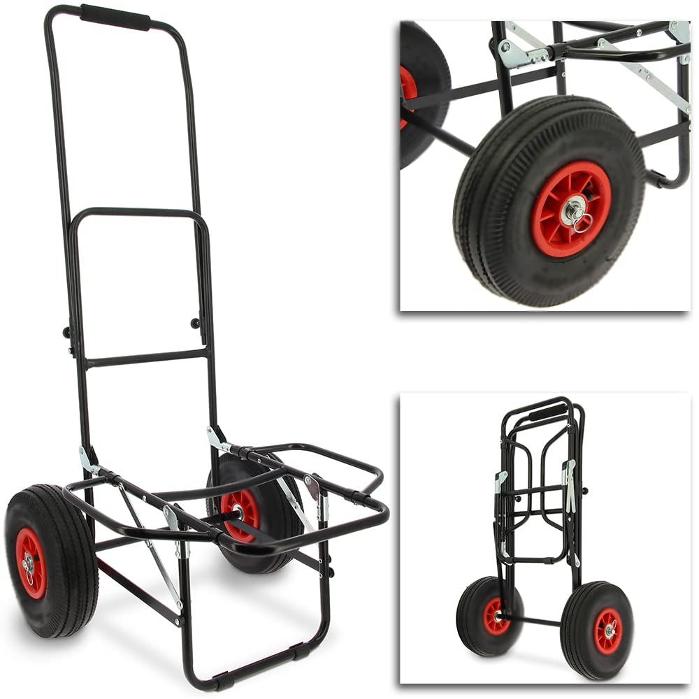 DNA Leisure NGT Chariot de pêche à la carpe léger réglable pliable compact double roue