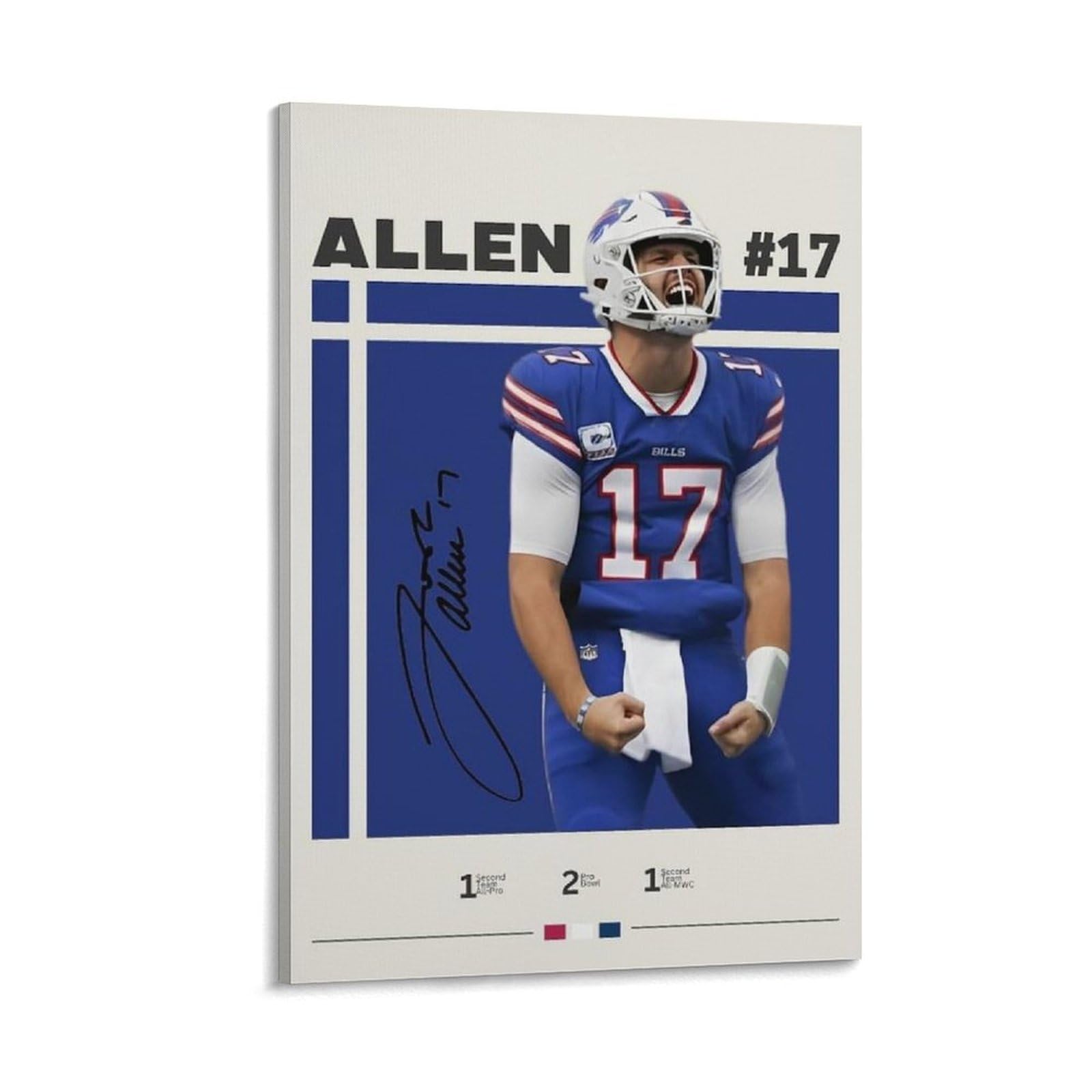 ASUIU Josh Allen Canvas Poster Artworks Canvas Poster Wall Art Prints Home Modern Decor 20x30inch(50x75cm)
