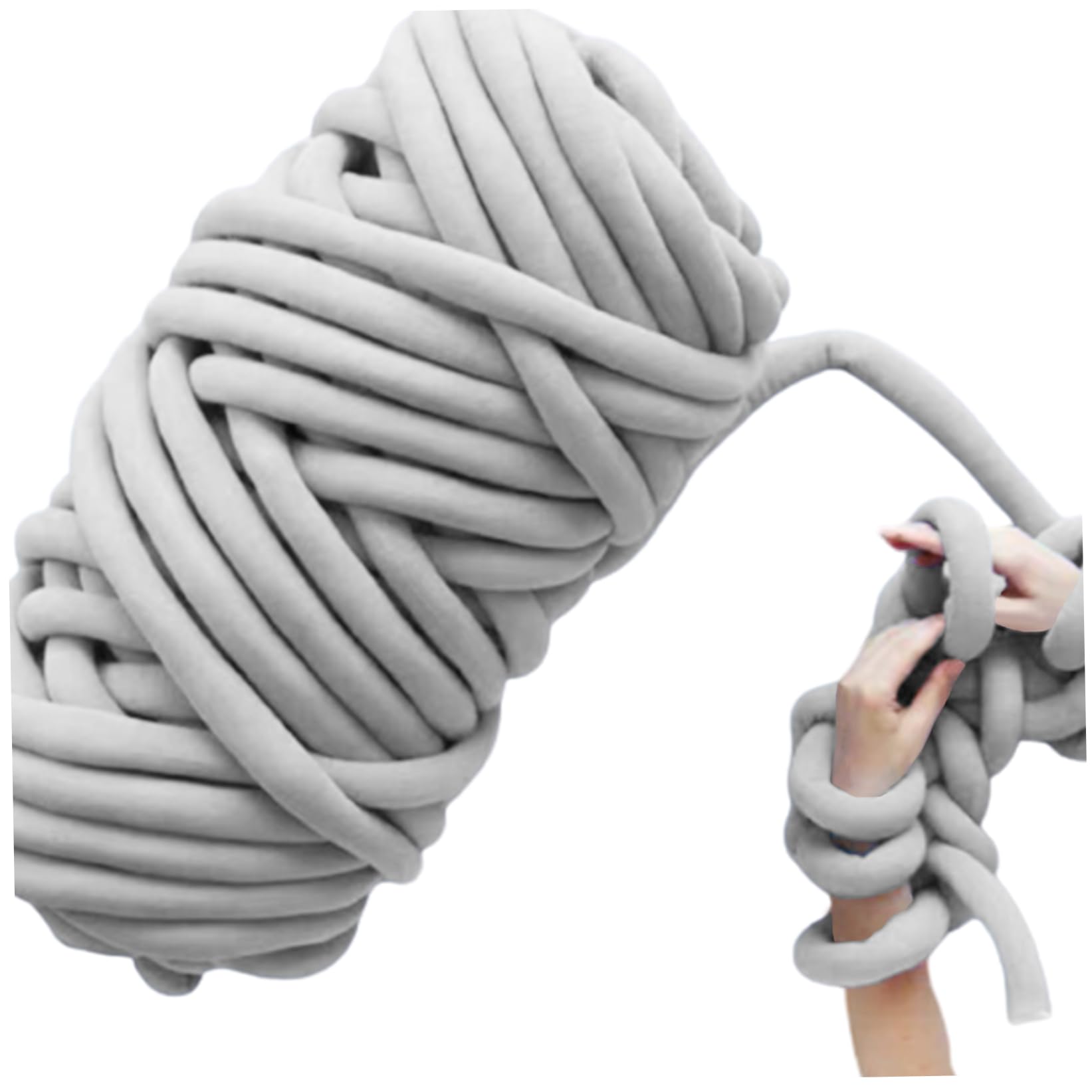 CAKEEYUM Arm Knitting Yarn 1000g Light Grey Chunky Yarn for Crochet Soft Thick Washable Blanket for Pet Bed Sofa Blanket Chunky Thick Wool for Knitting