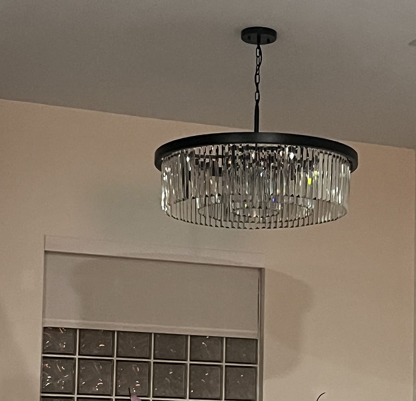 $36/mo - Finance Wellmet Crystal Chandeliers,9 Lights Large Black Light ...