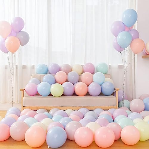 Miniatura 5 de 200 globos de látex macarrón de 5 pulgadas, color aleatorio, arcoíris, pastel, perlado, caramelo, helio, globos de fiesta para cumpleaños, boda,