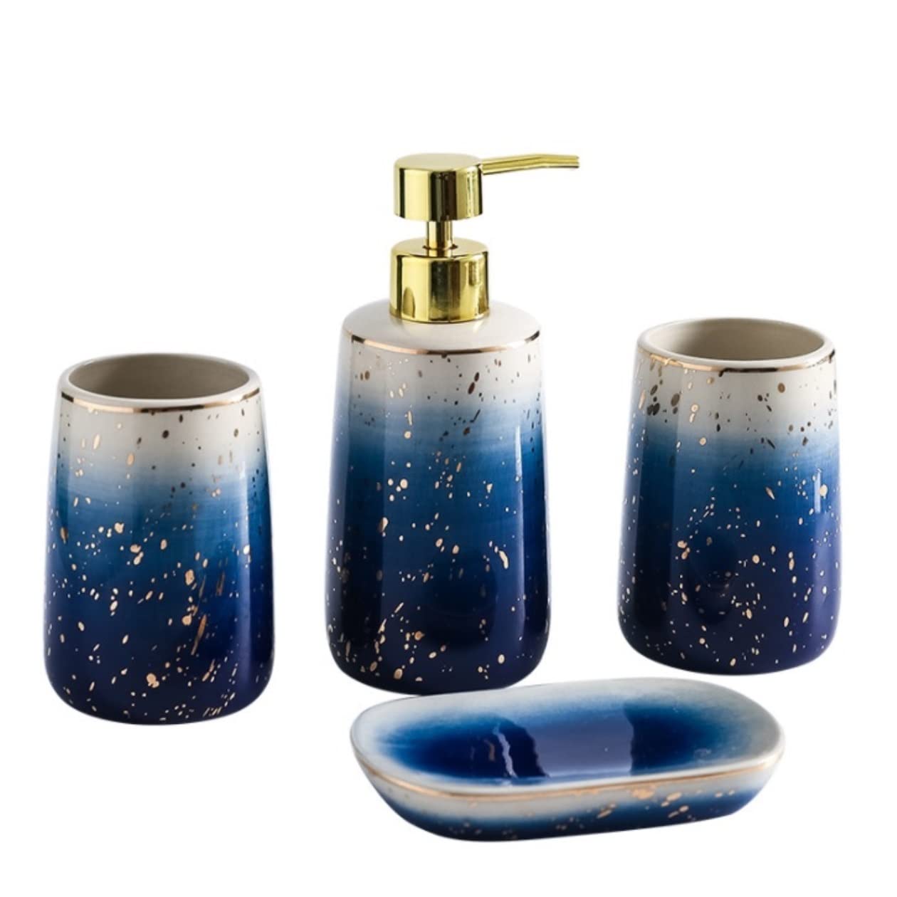 Set Accessori Bagno Set di Accessori da Bagno Set di accessori per il bagno in ceramica 4 pezzi Set di accessori per il bagno eleganti in porcellana per la decorazione domestica Set da Bagno Set Bagno