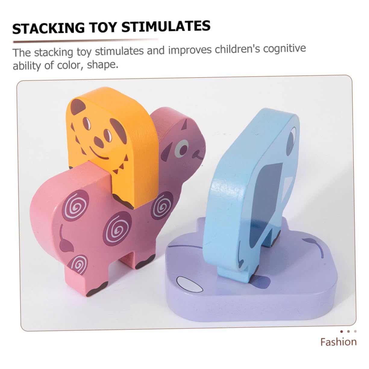 Juguete Educativo de Bloques Apilables para Niños Animales, Material Sintético y Colores Variados, Adecuado para Estimular la Capacidad Cognitiva Interacción Familiar