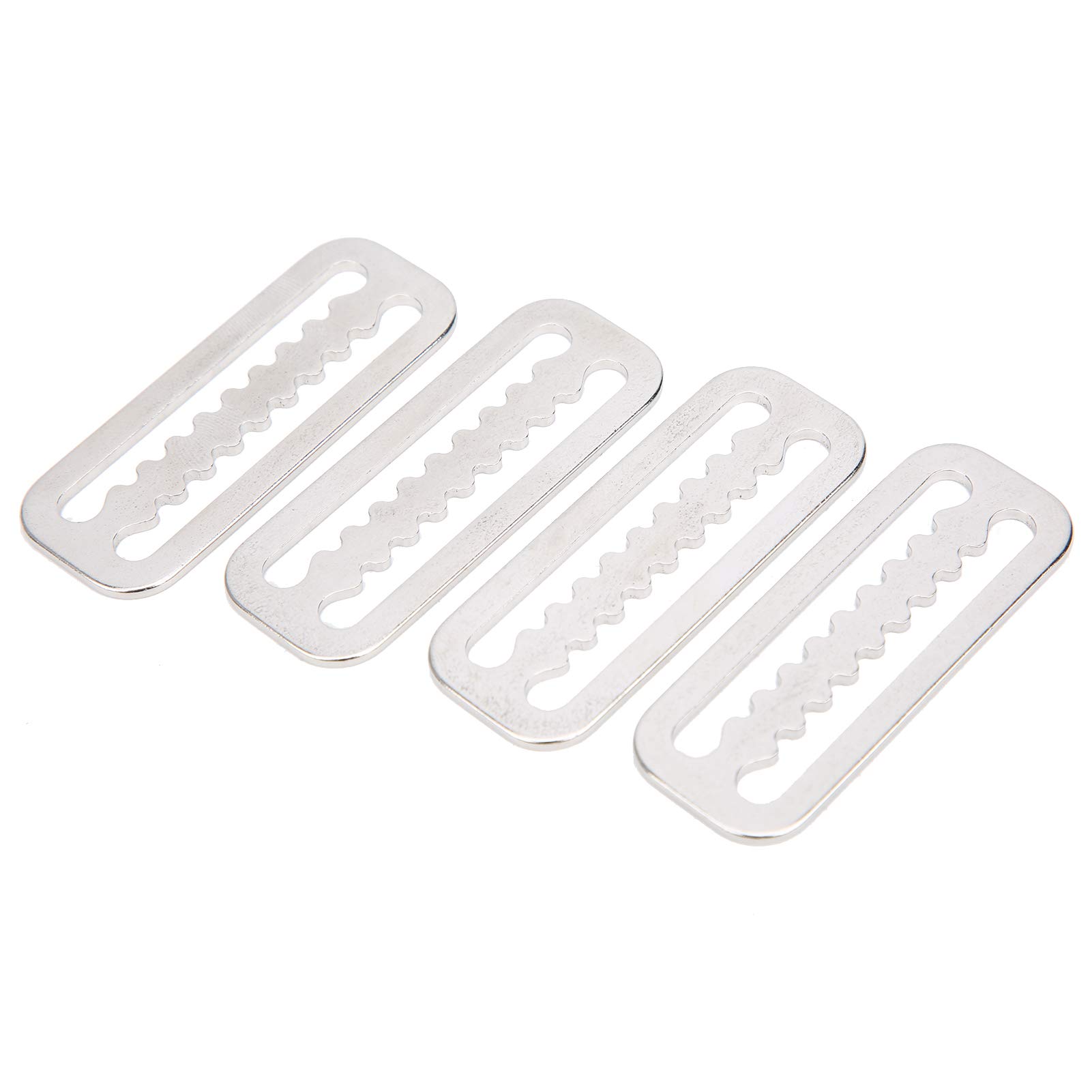 304 Stainless Steel Weight Belt Retainer, 4pcs Serrated Slide Keeper, Diving Accessory for 2in Webbing, Easy to Install, Portable