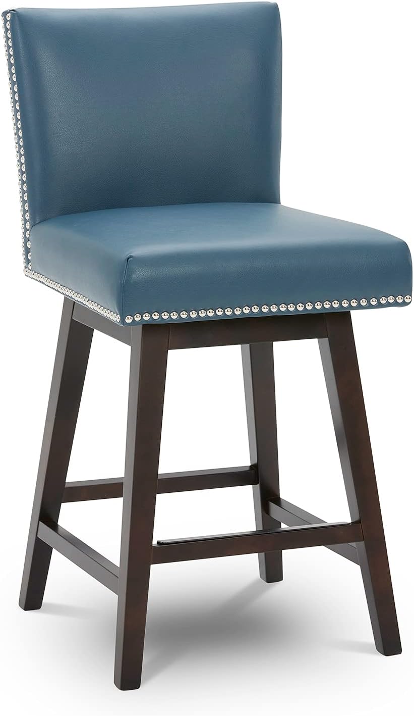 Buy CHITA Counter Height Bar Stool, 26 Inch，Upholstered Faux Leather Swivel Barstools, Fully