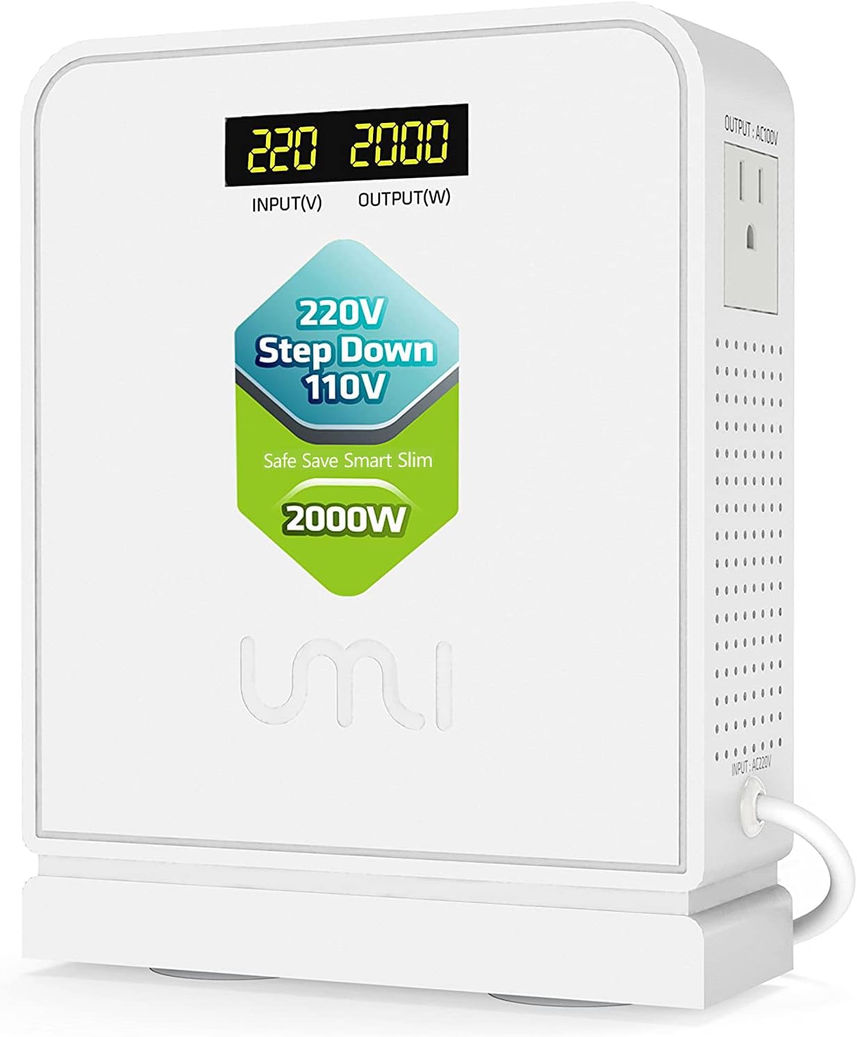 UMI 2000W Step Down Voltage 220v to 110v Converter, Heavy Duty Power Converter, Power Transformer with Auto Mode for Large Capacity Equipment, Step Down 220v to 110v - US to Europe Voltage Converter