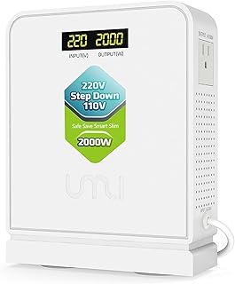 UMI Step Down Voltage 220v to 110v Converter, Heavy Duty Power Converter 220V to 110V 2000W, Good Transformer for Overseas, Step Down Converter 220V to 110V - US to Europe Voltage Converter