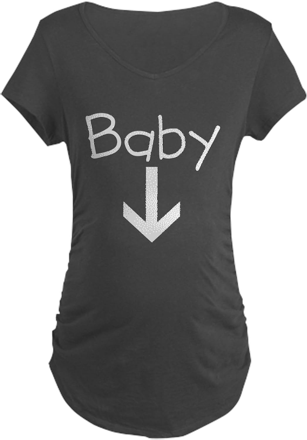 CafePress Baby Arrow Maternity Dark T Shirt Women's Maternity Ruched Side T-Shirt